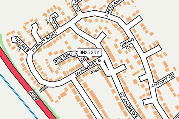 BN25 2RY map - OS OpenMap – Local (Ordnance Survey)