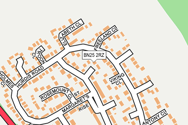 BN25 2RZ map - OS OpenMap – Local (Ordnance Survey)