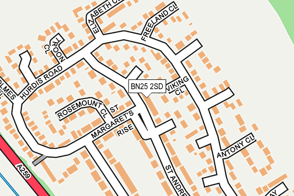 BN25 2SD map - OS OpenMap – Local (Ordnance Survey)