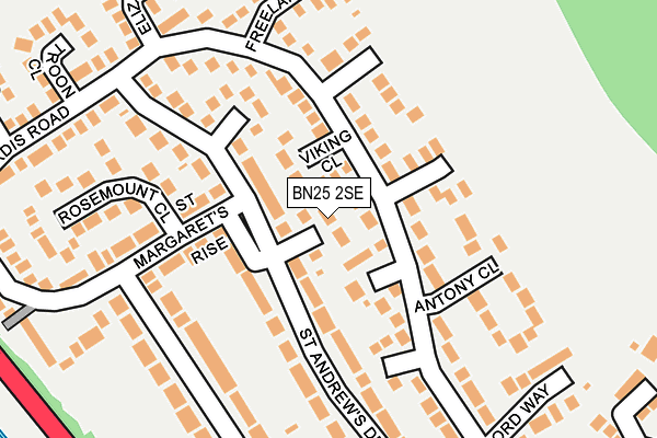 BN25 2SE map - OS OpenMap – Local (Ordnance Survey)