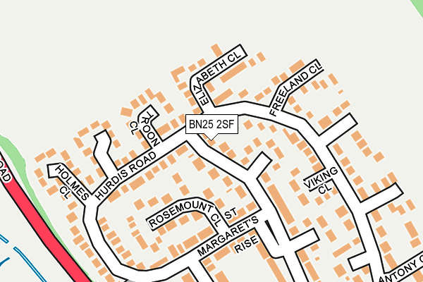 BN25 2SF map - OS OpenMap – Local (Ordnance Survey)