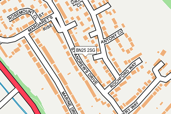 BN25 2SG map - OS OpenMap – Local (Ordnance Survey)