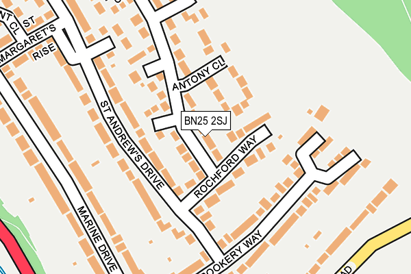 BN25 2SJ map - OS OpenMap – Local (Ordnance Survey)
