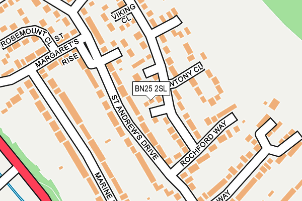 BN25 2SL map - OS OpenMap – Local (Ordnance Survey)