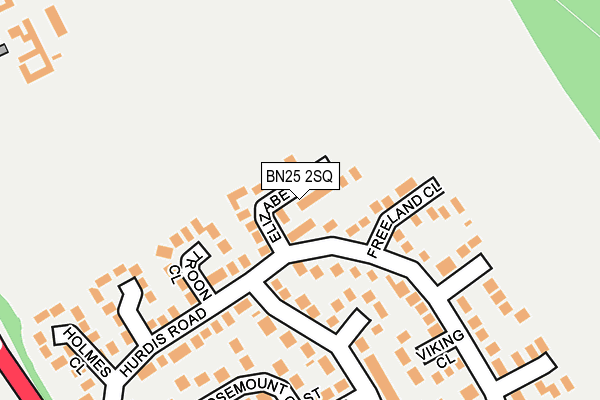 BN25 2SQ map - OS OpenMap – Local (Ordnance Survey)