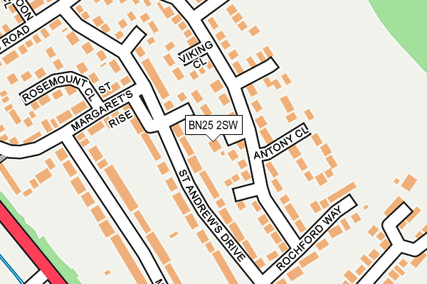 BN25 2SW map - OS OpenMap – Local (Ordnance Survey)