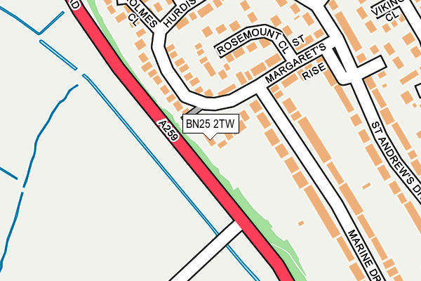 BN25 2TW map - OS OpenMap – Local (Ordnance Survey)
