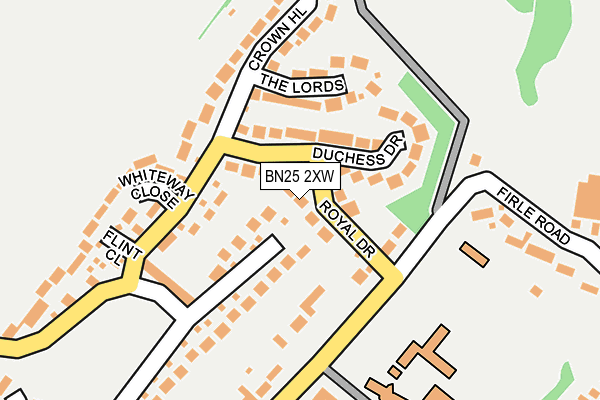 BN25 2XW map - OS OpenMap – Local (Ordnance Survey)