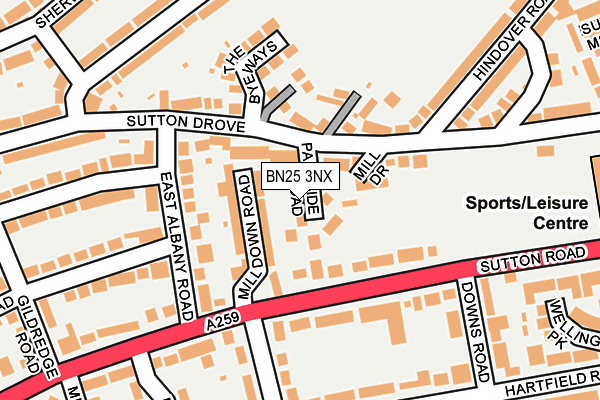 BN25 3NX map - OS OpenMap – Local (Ordnance Survey)