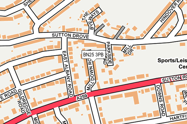 BN25 3PB map - OS OpenMap – Local (Ordnance Survey)