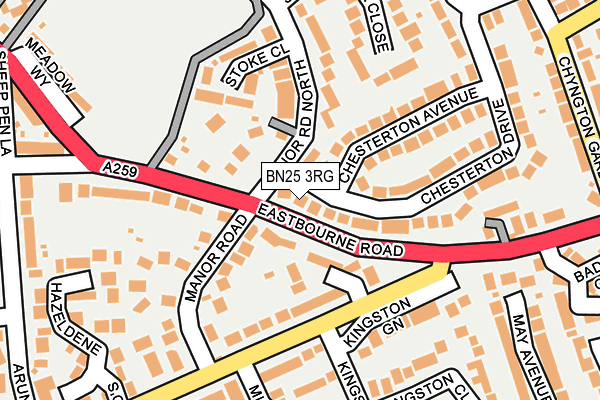 BN25 3RG map - OS OpenMap – Local (Ordnance Survey)