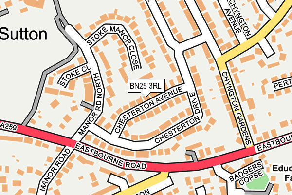 BN25 3RL map - OS OpenMap – Local (Ordnance Survey)