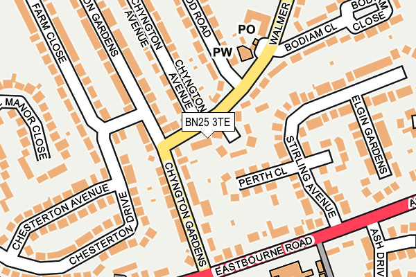BN25 3TE map - OS OpenMap – Local (Ordnance Survey)