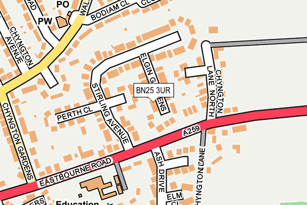 BN25 3UR map - OS OpenMap – Local (Ordnance Survey)