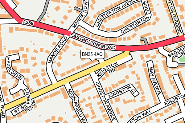 BN25 4AQ map - OS OpenMap – Local (Ordnance Survey)