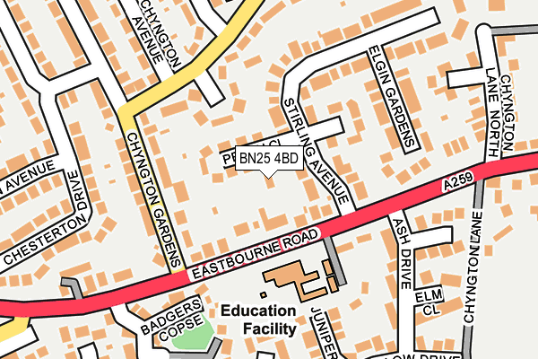 BN25 4BD map - OS OpenMap – Local (Ordnance Survey)