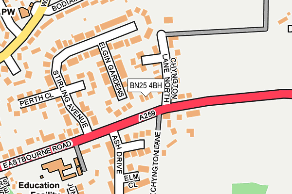 BN25 4BH map - OS OpenMap – Local (Ordnance Survey)