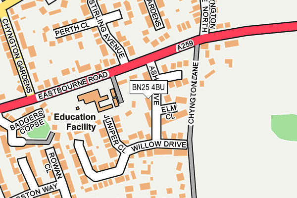 BN25 4BU map - OS OpenMap – Local (Ordnance Survey)