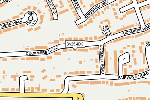 BN25 4DG map - OS OpenMap – Local (Ordnance Survey)