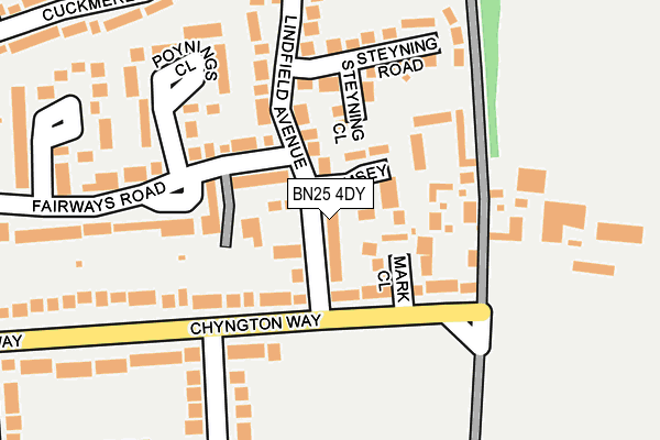 BN25 4DY map - OS OpenMap – Local (Ordnance Survey)