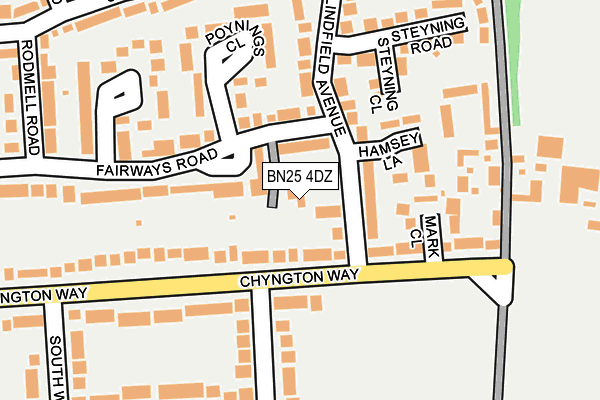 BN25 4DZ map - OS OpenMap – Local (Ordnance Survey)