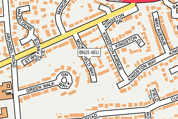 BN25 4EU map - OS OpenMap – Local (Ordnance Survey)