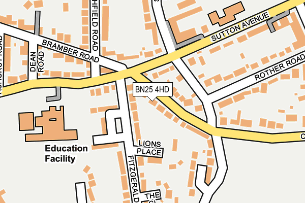 BN25 4HD map - OS OpenMap – Local (Ordnance Survey)