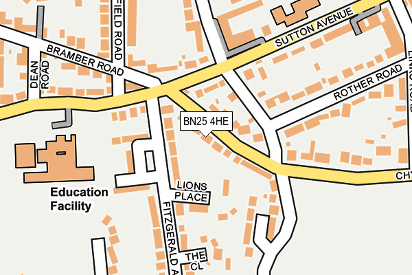 BN25 4HE map - OS OpenMap – Local (Ordnance Survey)