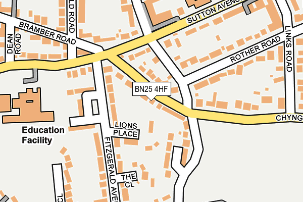 BN25 4HF map - OS OpenMap – Local (Ordnance Survey)