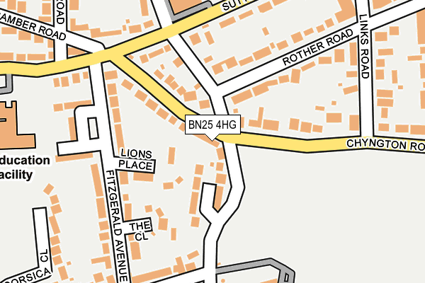 BN25 4HG map - OS OpenMap – Local (Ordnance Survey)