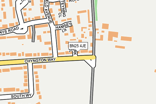 BN25 4JE map - OS OpenMap – Local (Ordnance Survey)