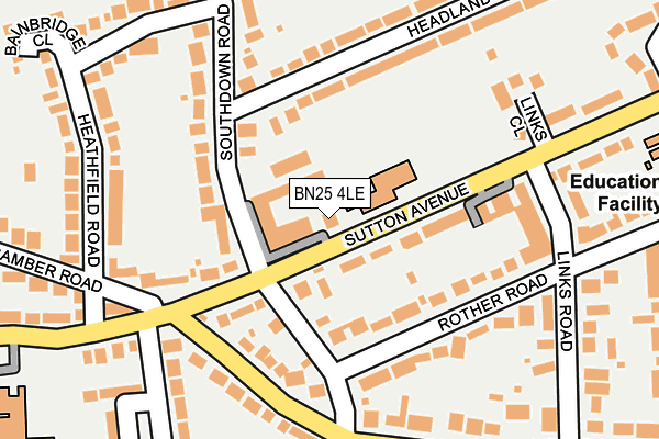 BN25 4LE map - OS OpenMap – Local (Ordnance Survey)