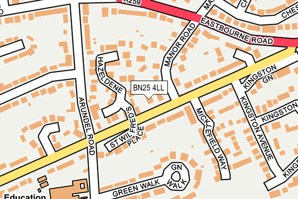 BN25 4LL map - OS OpenMap – Local (Ordnance Survey)