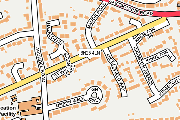 BN25 4LN map - OS OpenMap – Local (Ordnance Survey)