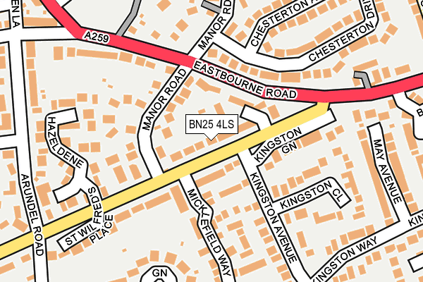 BN25 4LS map - OS OpenMap – Local (Ordnance Survey)