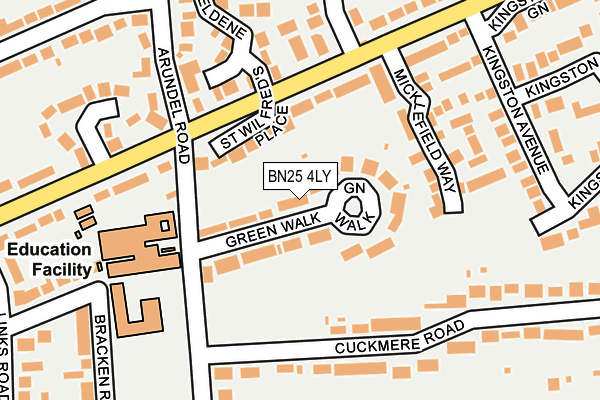 BN25 4LY map - OS OpenMap – Local (Ordnance Survey)