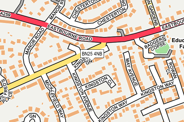 BN25 4NB map - OS OpenMap – Local (Ordnance Survey)