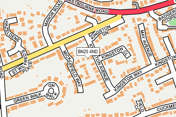 BN25 4ND map - OS OpenMap – Local (Ordnance Survey)