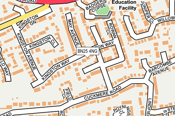 BN25 4NG map - OS OpenMap – Local (Ordnance Survey)