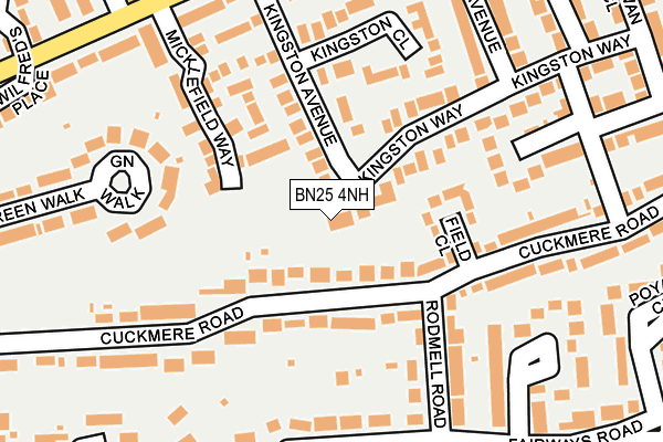 BN25 4NH map - OS OpenMap – Local (Ordnance Survey)
