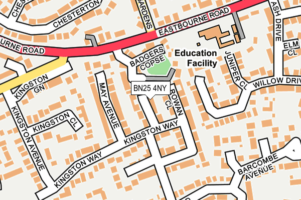 BN25 4NY map - OS OpenMap – Local (Ordnance Survey)