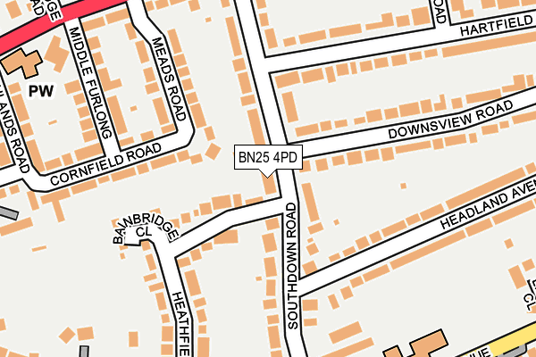 BN25 4PD map - OS OpenMap – Local (Ordnance Survey)