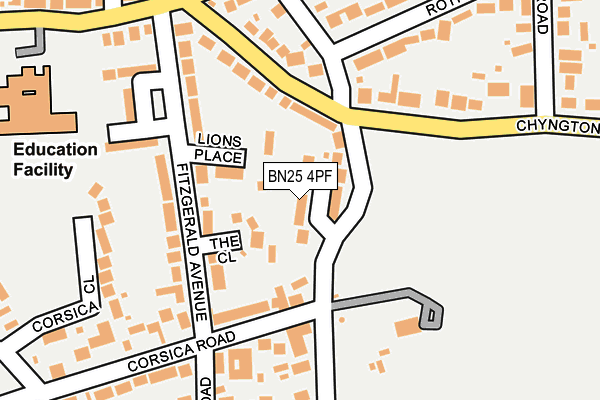 BN25 4PF map - OS OpenMap – Local (Ordnance Survey)