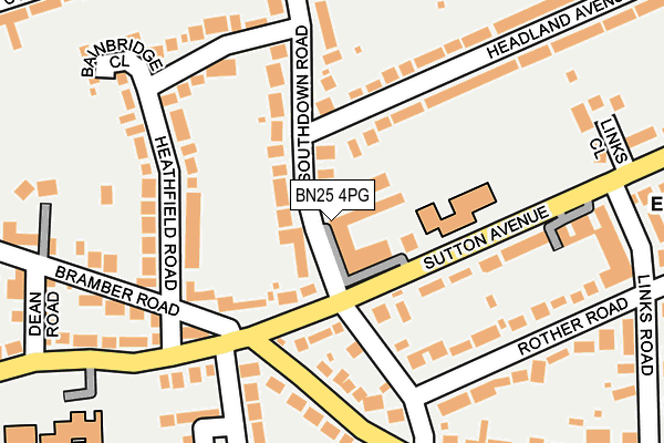 BN25 4PG map - OS OpenMap – Local (Ordnance Survey)