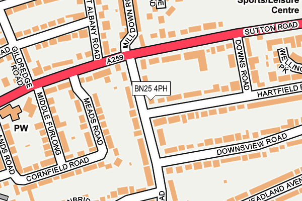 BN25 4PH map - OS OpenMap – Local (Ordnance Survey)