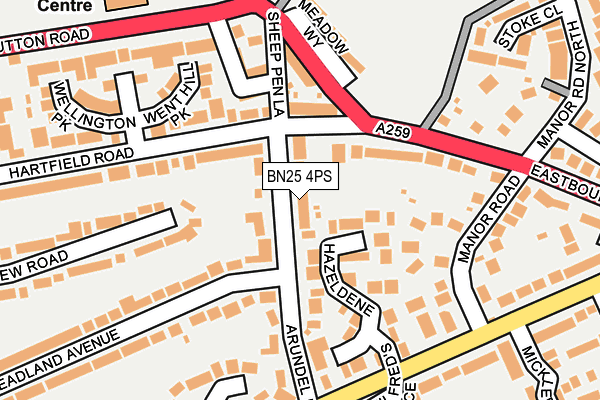 BN25 4PS map - OS OpenMap – Local (Ordnance Survey)