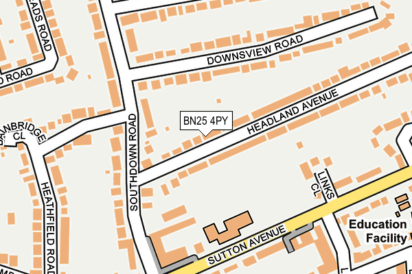 BN25 4PY map - OS OpenMap – Local (Ordnance Survey)