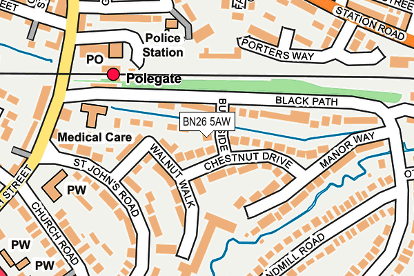 BN26 5AW map - OS OpenMap – Local (Ordnance Survey)