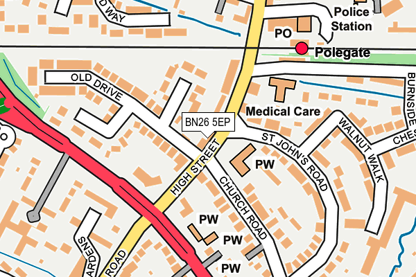 BN26 5EP map - OS OpenMap – Local (Ordnance Survey)