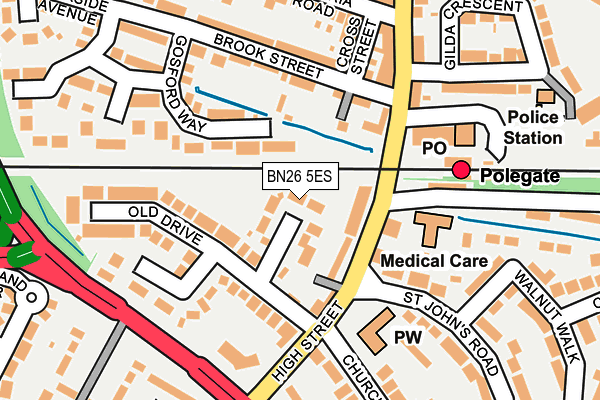 BN26 5ES map - OS OpenMap – Local (Ordnance Survey)